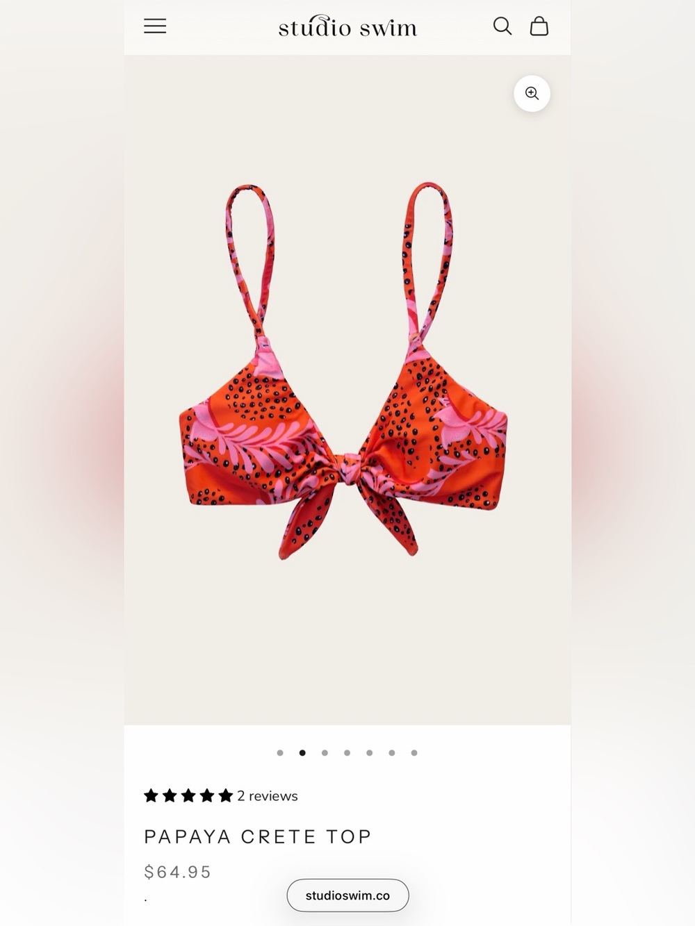 Women’s Studio Swim Papaya Crete Top